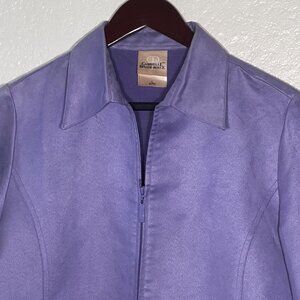 Gabrielle Rohde-Royce Womens Lavender Zip-Up Jacket Size L Lightweight Soft Fini